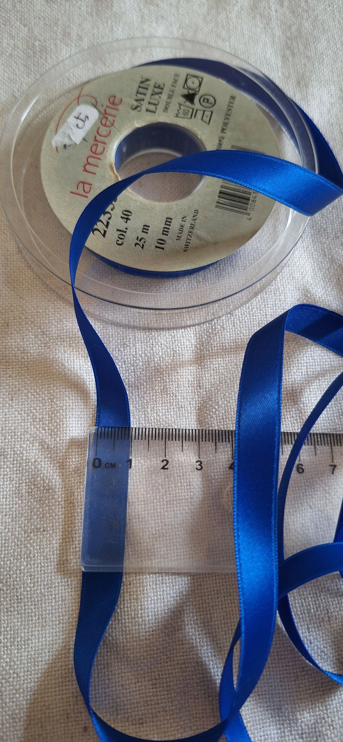 5 mètres de satin 10 mm ruban double face bleu roi 